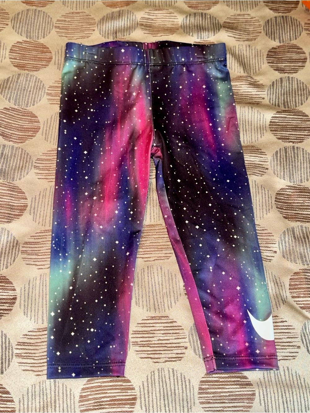 3T Nike Girls' Galaxy Print Active Leggings - Purple/Blue